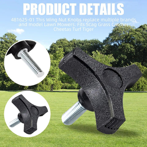 Heavy Duty Deck Wing Nut Knob For Three Eighths Inch Sixteen UNC Threads Replacement Four Pack Fits Lawn Mowers With Grass Catcher Cheetah And Turf Tiger STCII 48V 22FS STT28CAT SS STT52 22CH Mower Deck Accessories