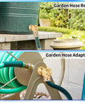 90 Degree Brass Hose Swivel Elbow 3/4 GHT Garden Hose Extension Connector No Kink Protector 360 Degree Rotating Fitting For RV Outdoor Use Heavy Duty Brass No Kink Design on garden hose reel