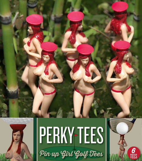 Pin Up Girl Golf Tees Set Of 6 For Golfers Hilarious Redhead Tees That Turn Heads On The Course Perfect Gift For Men And Women