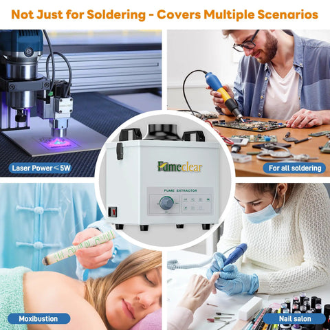 Quiet Solder Fume Extractor For Small Benchtops With 3 Stage Filtration And 99.97 Percent Purification in various settings
