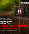 Outdoor setup with Twenty Four Inch Layered Foam Archery Target With High Density Roller Insert Designed For Compound Bows And Crossbows