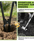 57 Inch Heavy Duty Post Hole Digger With Metal Shaft And Sharp Shovel Head For Easy Digging, Gardening And Transplanting in use