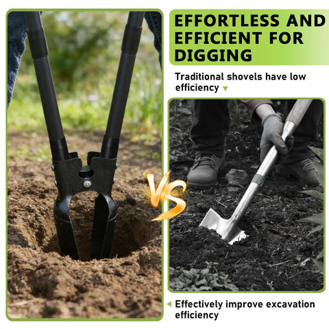 57 Inch Heavy Duty Post Hole Digger With Metal Shaft And Sharp Shovel Head For Easy Digging, Gardening And Transplanting in use