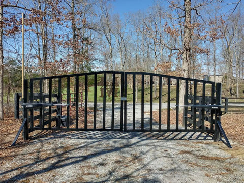 Dual Dope Smart Ready Automatic Gate Kit For Swing Gates Up To 1000 Pounds Or 12 Feet Per Gate with tube bracket system solar compatible installed