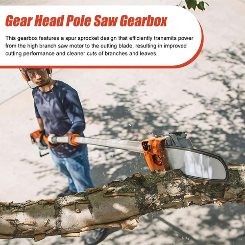 Gear Head Pole Saw Gearbox Replacement For HT73 HT75 HT100 HT101 HT130 HT131 HT250 KM90 KM110 KM130 FS85 Pruner Pole Cutter 3 8 Inch 6 Tooth Sprocket Replaces 4182 200 0070 4138 205 0008