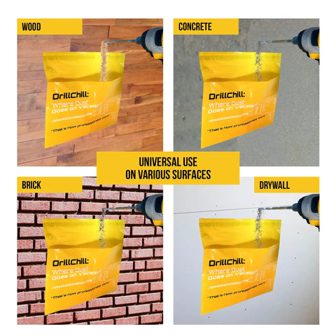 Disposable Yellow Dust Catcher Bags For Drilling 30 Pack Self Adhesive Dust Collector Bags for wood, concrete, brick, drywall
