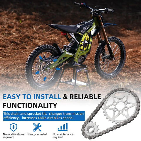 Beefy Drive Sprocket And Chain Kit For Surron Light Bee X And Segway X160 X260 Dirt Bikes, 420 Chain With 30-Tooth Front Sprocket