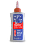 Weldbond multi-surface adhesive bottle, 160ml, labeled for bonding wood, fabric, glass, dries fast, for DIY home fixes.