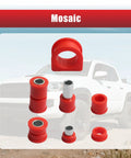 Rack and Pinion Bushing Kit for Toyota 4Runner 1996 to 2002 Tacoma 1995 to 2004 4WD and Pickup 1995 No Fuss Easy Direct Fit Replacement Replaces OEM 8.10103R Steering Gear Bushing Set Red shown with vehicle background