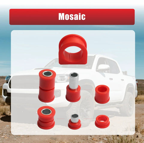 Rack and Pinion Bushing Kit for Toyota 4Runner 1996 to 2002 Tacoma 1995 to 2004 4WD and Pickup 1995 No Fuss Easy Direct Fit Replacement Replaces OEM 8.10103R Steering Gear Bushing Set Red shown with vehicle background