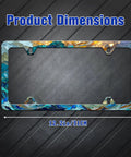 Dimensions of Stainless Steel License Plate Frame With Ocean Waves Sunset Fantasy Art Personalize Your Plate 6 x 12 Inches