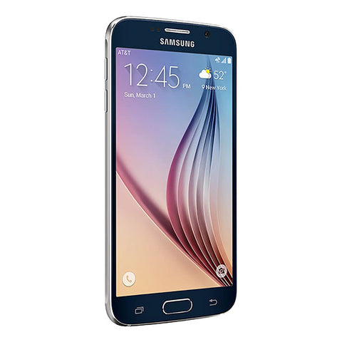 Slick Galaxy S6 Smartphone In Black Sapphire With 32GB Storage And Verizon Wireless Coverage featuring a 5.1 inch screen and octa core processor.