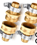 Heavy Duty Hose Repair Connector Kit With Brass Fittings And Stainless Clamps To Fix Leaks Fast On Standard 3/4 Inch Garden Hoses Easy Setup For DIY Plumbing Pros And Homeowners Who Need A Solid Fix Today, 4-piece set