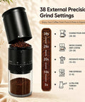 Chill Cordless Coffee Grinder With 38 Adjustable Settings showing 38 precision grind settings, ideal for various brews.