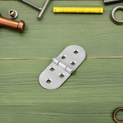 Heavy Duty Stainless Steel Folding Table Hinges Set 4Pcs With Smooth Quiet Operation And Round Edges on green wood