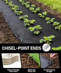 120 Pack Landscape Staples 6 Inch 11 Gauge Galvanized Ground Anchors used to secure weed barrier fabric in garden