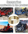 Two Pack Bronze Torque Converter Bushing 200349A For Mini Bike And Go Kart 30 Series Driver Pulleys Fits One And One Sixteenth Inch Crankshaft Heavy Duty Idler Bushing Replacement shown with mini bike and go kart uses