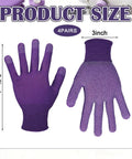 Two Pairs Of Quilting Gloves With PVC Anti Slip Dots In Purple For Free Motion Sewing Gardening And Outdoor Work Cut Resistant Berry Picking One Size Fits Most