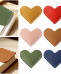 Handcrafted Leather Heart Page Corner Bookmarks For Women Teachers Soft Pu Leather With Clean Stitching Durable Reading Tools set of six