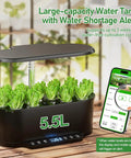 Smart Indoor Hydroponics Growing System Kit With 15 Pod Herb Garden, 5.5L water tank, smartphone app display