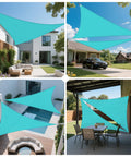 Seventeen By Seventeen By Seventeen Foot Shade Sail Equilateral Triangle Canopy That Blocks 95 Percent UV With Permeable 180GSM Shade Fabric For Outdoor Patio Lawn Garden Backyard Turquoise