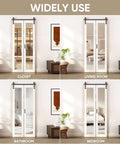 Bi Fold Barn Door With Mirror Panels And Track Kit For Closet 36 By 84 Inches Shatterproof MDF Mirror Doors in various rooms
