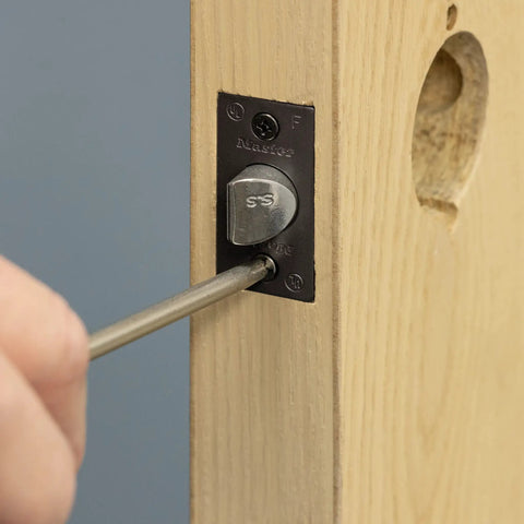 Installation of Heavy Duty Lever Style Interior Door Lock Grade Two Commercial Passage Lock With Oil Rubbed Bronze Finish