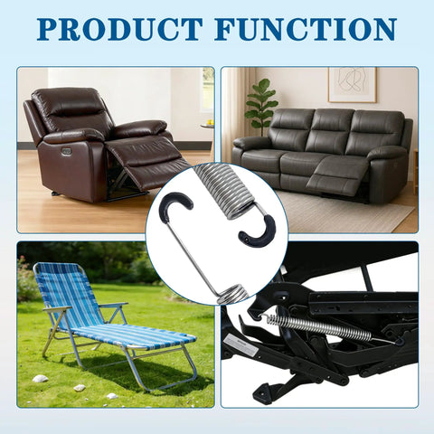 Premium 4 Pack 7 Inch Extension Springs For Power Recliner Lift Chair Couch Replacement Hardware feature in product function images.