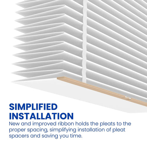 Close-up of Replacement Furnace Filter 20X25X6 MERV 10 for Space-Gard 2200 2250 with pleats shown for simplified installation.
