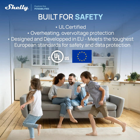 Family in a cozy living room illustrating the safety features of Matter Certified Smart Outlet With Precise Power Monitoring And Dead Simple Pairing Smooths Out Daily Chores While Delivering Rock Solid Connections Across Every Major Voice App And Automated Scenes In Crisp White.