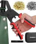 3/8-Inch Grommet Kit With Handheld Eyelet Pliers, 500 Eyelets, 250 Brass And 250 Silver, Plus Tool Bag, Portable Hole Punch