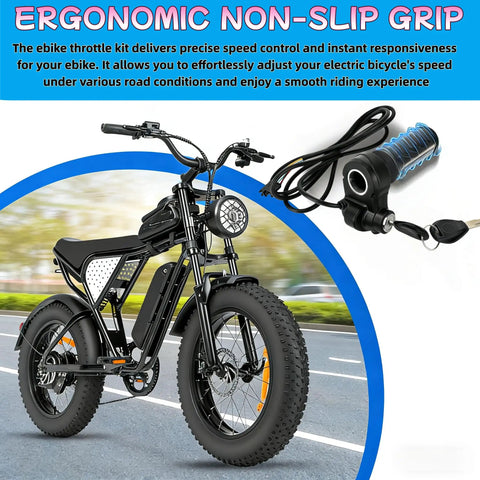 Full Twist Throttle For Q20 Q20 Pro Lite Electric Bikes And Scooters 3 Pin Waterproof Plug Universal Voltage Compatible With Q20 Series Includes 2 Keys Upgraded E Bike Trike Accessory