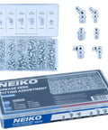 Heavy Duty Zinc Plated Cotter Pin Kit With 150 Piece Assortment Of Small Hairpin Clips For Hitch Lock Systems Durable Steel Pins For Automotive And Hardware Use Workhorse Quality, assorted sizes in storage box
