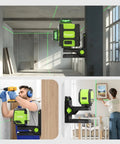 Magnetic L Shape Pivoting Base For Line And Point Laser Levels With 1/4-20 Male Threads 1/4-20 And 5/8-11 Female Mounts in use