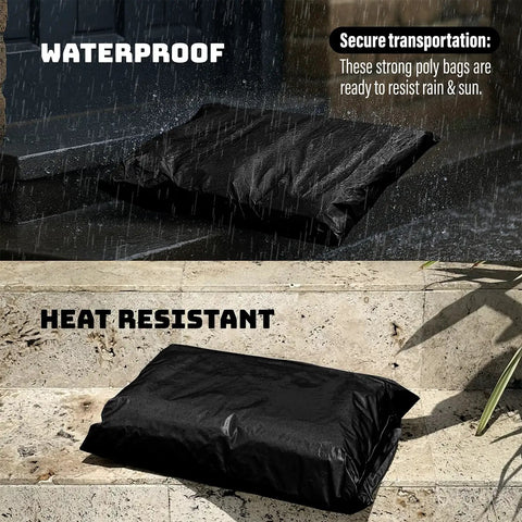 Durable Black 14.5x19 Inch Poly Mailers, 100 Pack, waterproof self sealing shipping bags withstand rain and heat exposure