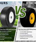 Twofer 13x5.00-6 Flat Free Lawn Mower Tires With Bearings 3/4 Inch 1/2 Inch And 5/8 Inch Replacement Wheels For Lawn Tractors And Push Mowers, Smooth Rolling, Durable Turf Tires, flat free tire comparison