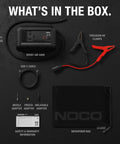 2000 Amp Jump Starter With Built-In Air Compressor And Tire Inflator, USB-C Power Bank, And LED Flashlight box contents