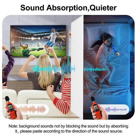 Image showing Heavy Hitter Acoustic Wall Panels 12 By 12 Inches White in a room with sound absorption for quiet environments.