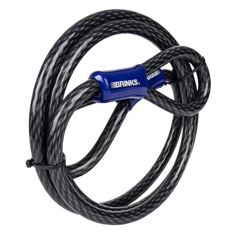 Heavy Duty Steel Braided Loop Cable With Vinyl Wrap Seven Feet Long Five Eighth Inch Diameter Corrosion Protection Black Finish 5000 Lb Break Strength Industrial Grade Safety Cable For Lifting And Tie Downs