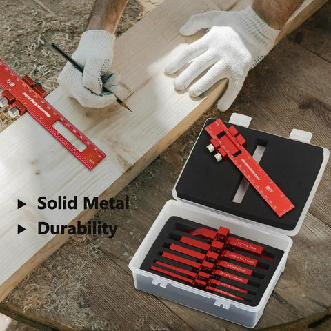 Eight Piece 6061 T651 Aluminum Table Setup Blocks For Woodworking With Height Depth Angle And Fence Alignment Gauges CNC