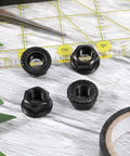 Heavy Duty Bicycle Hub Nut Set Built Tough Three Eighths Inch Black Flange Axle Nuts With Front And Rear Wheel Safety Washers