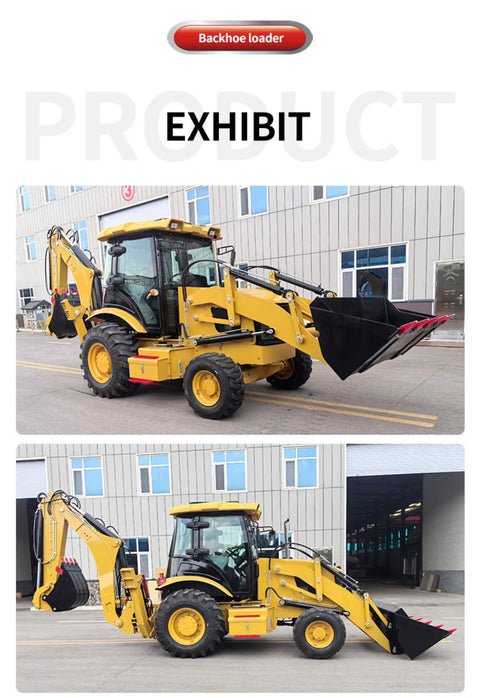 Compact Excavator Backhoe Loader For Landscaping And Construction Mini Wheel Tractor Digger Small Backhoe Machine exhibiting features