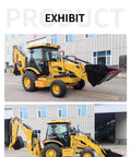 Mini Backhoe Loader With Excavator Arm And Front Loader Two In One Compact Wheel Tractor at construction site