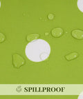Close-up of 60 Inch Round Outdoor Tablecloth With Umbrella Hole And Zipper, Waterproof Heavy Duty Oxford Fabric, Green Polka Dot