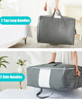 Roomy 105L Extra Large Storage Bags For Blankets Bedding And Clothes 3 Pack With 4 Handles Clear Window Foldable In Use