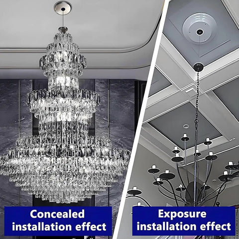 Heavy Duty Electric Hoist Lifter For Chandeliers With 6M Height And Dual Control Modes For Easy Lamp Maintenance Or Cleaning Remote Operation Included, concealed and exposed installation effects.