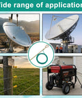 Portable Ground Rod Kit With 15Ft 12AWG Grounding Wire For Earthing, illustrated use with satellite dishes and electric fence