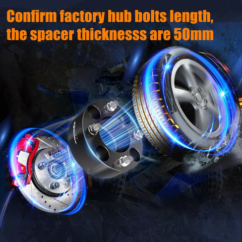 Two Pack 2 Inch Wheel Spacers For ATV And UTV 4x110 Bolt Pattern With 74mm Hub Bore And 12x1.25 Studs Black Wheel Spacer Adapters Off Road