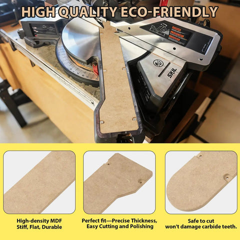 Zero Clearance Insert For 10 Inch Sliding Miter Saw MS6305-00 6305 Sliding Chop Saw Replacement MDF Throat Plate 2 Pack