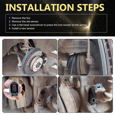 Installation steps for Left Rear ABS Wheel Speed Sensor Replacement For Audi Passat 2010 And VW GTI R32 Rabbit 2006 2009 2011